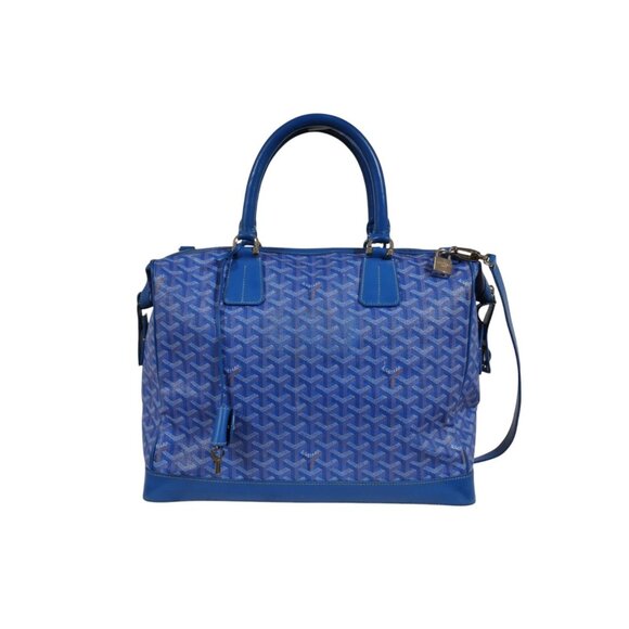 Goyard Victoria GM Blue Crossbody Travel Tote Duffle 55 Weekend Carry On Bag - Picture 2 of 16